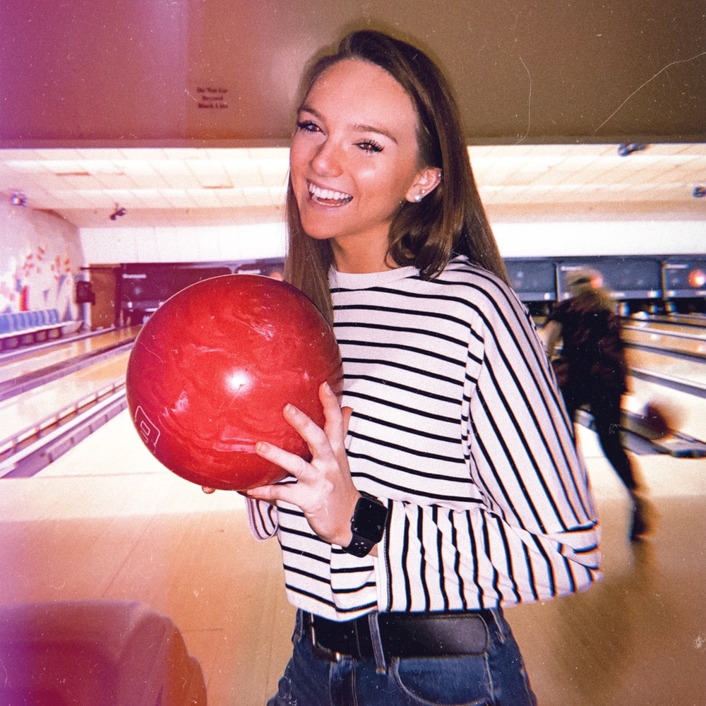 Striped long sleeve crop top